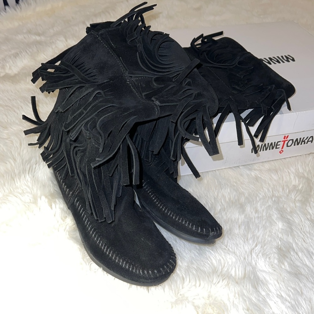 Minnetonka 3 Layer Fringe Boots - image 1